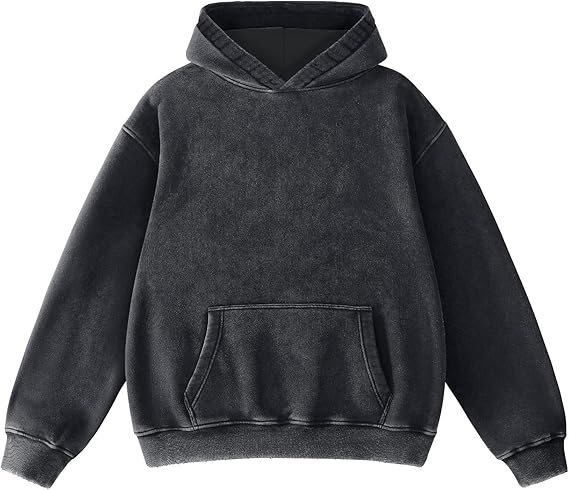 Mens Hoodies Oversized Unisex Acid Wash Hoodie Heavyweight Fleece Vintage Cotton Sweatshirt Men Women Streetwear